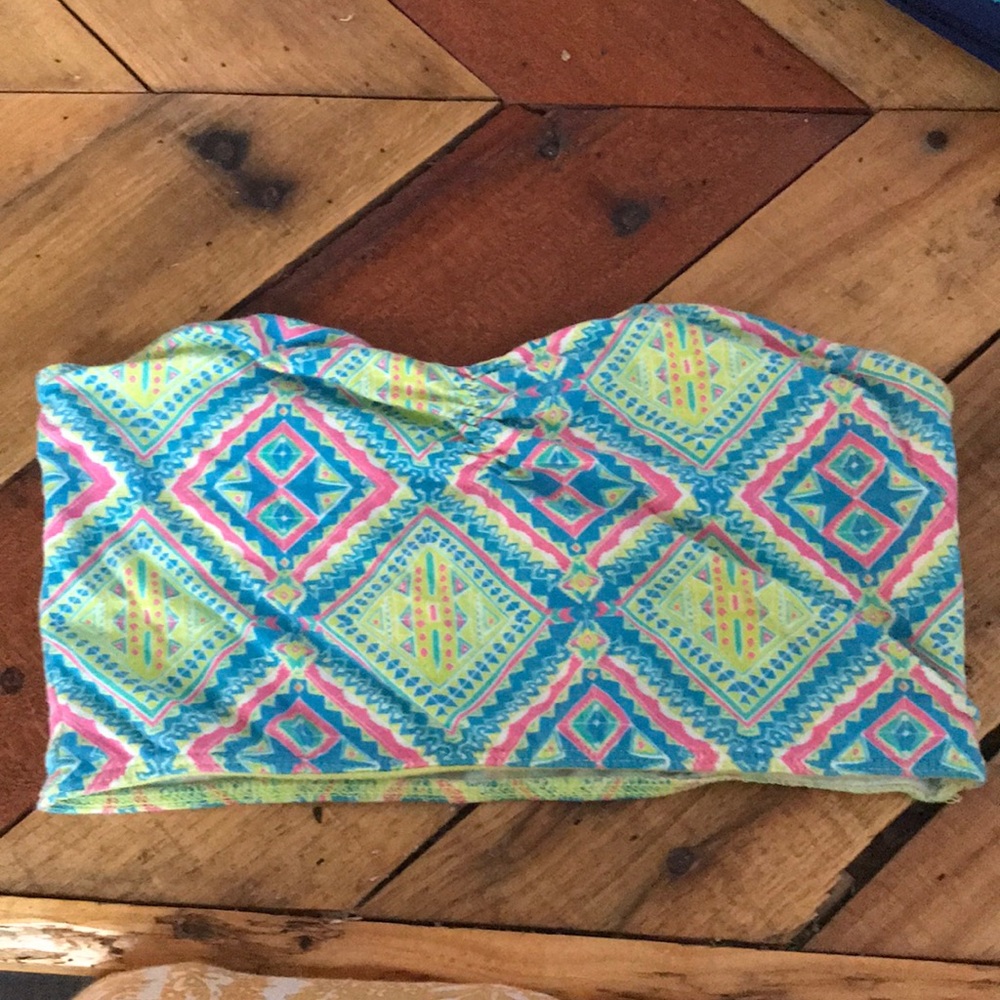 Nollie bandeau top with neon tribal designs